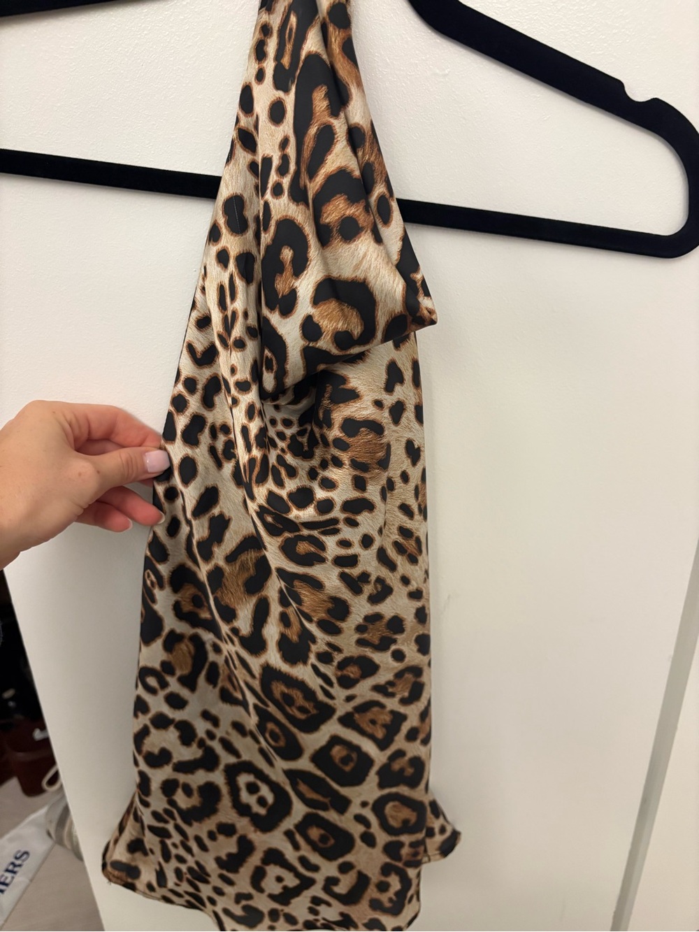 Zara Leopard Print Satin Tank Top in Brown and Black